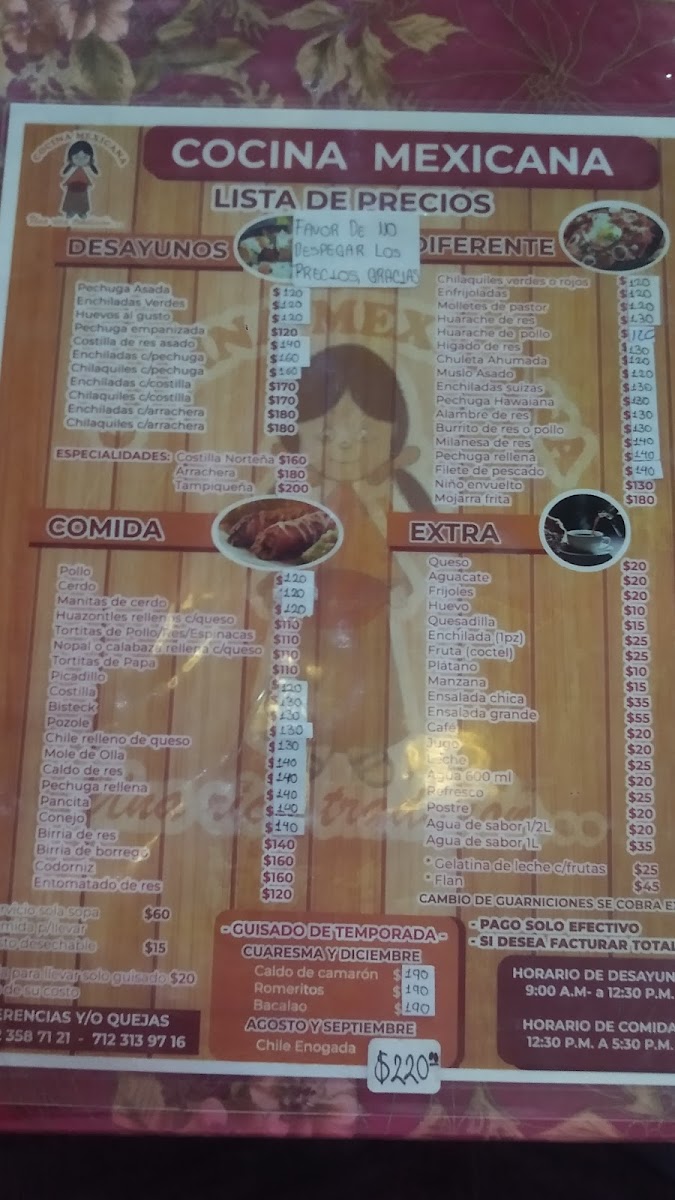 Cocina Mexicana Menu - Image 2